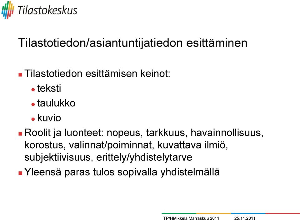 korostus, valinnat/poiminnat, kuvattava ilmiö, subjektiivisuus,