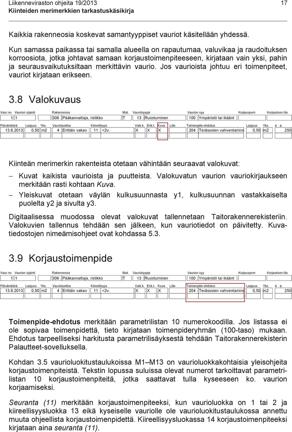 tai ikäänt kirjataan vain yksi, pahin e ja seurausvaikutuksiltaan 0,10 m2 3 : Vakava 12 merkittävin : 2-4v. vaurio.