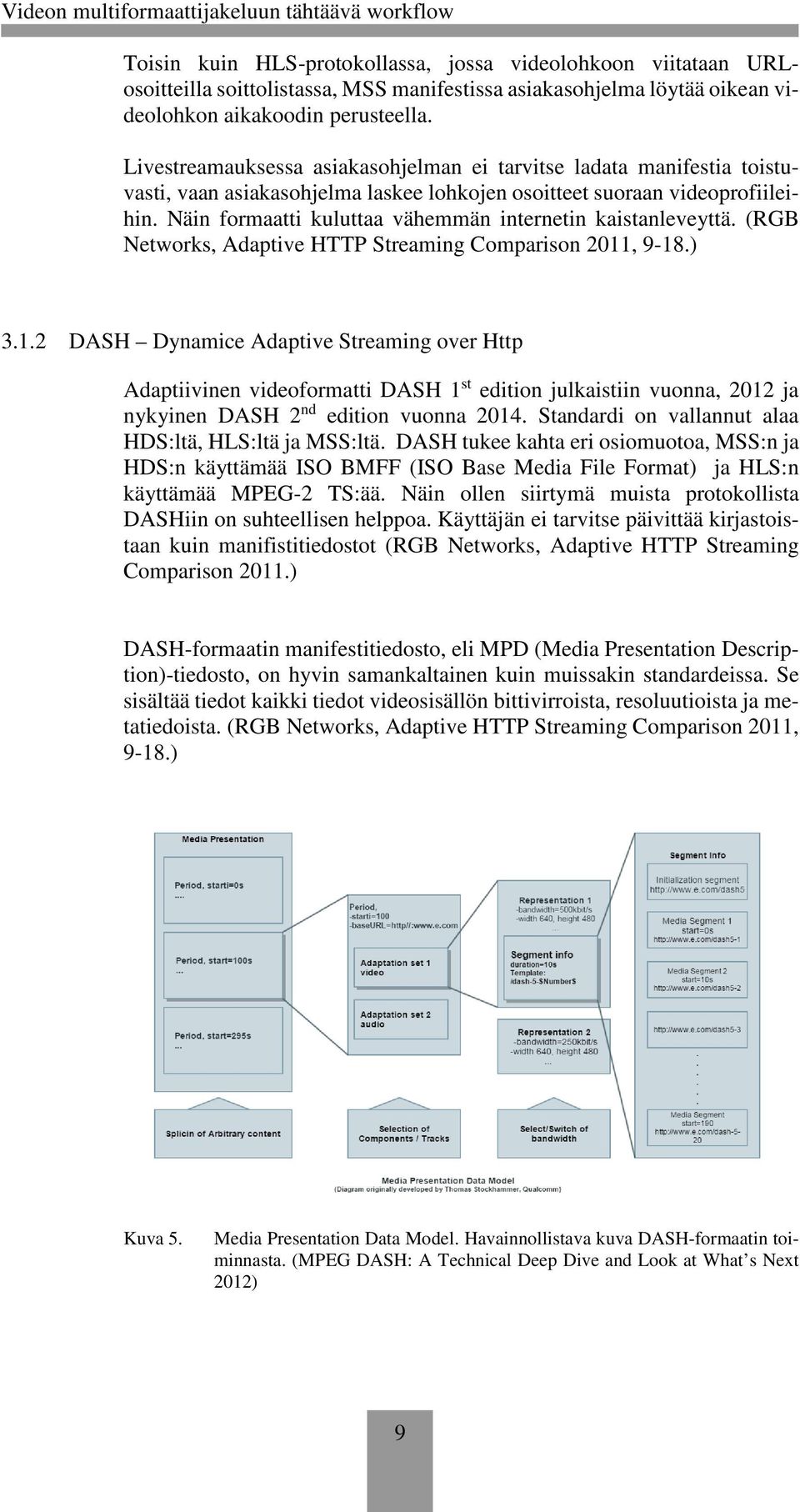 Näin formaatti kuluttaa vähemmän internetin kaistanleveyttä. (RGB Networks, Adaptive HTTP Streaming Comparison 2011