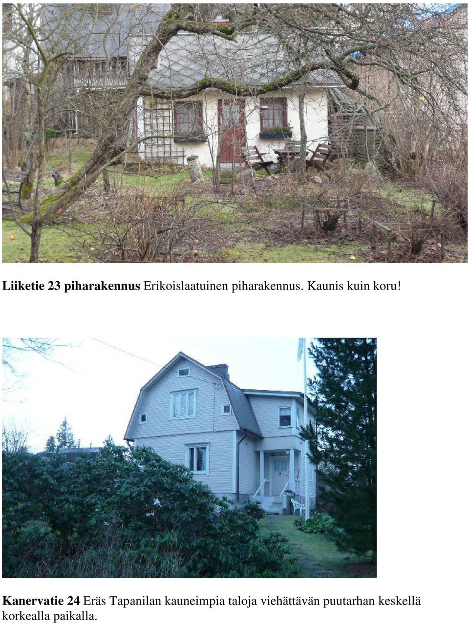 Kanervatie 24 Eräs Tapanilan kauneimpia