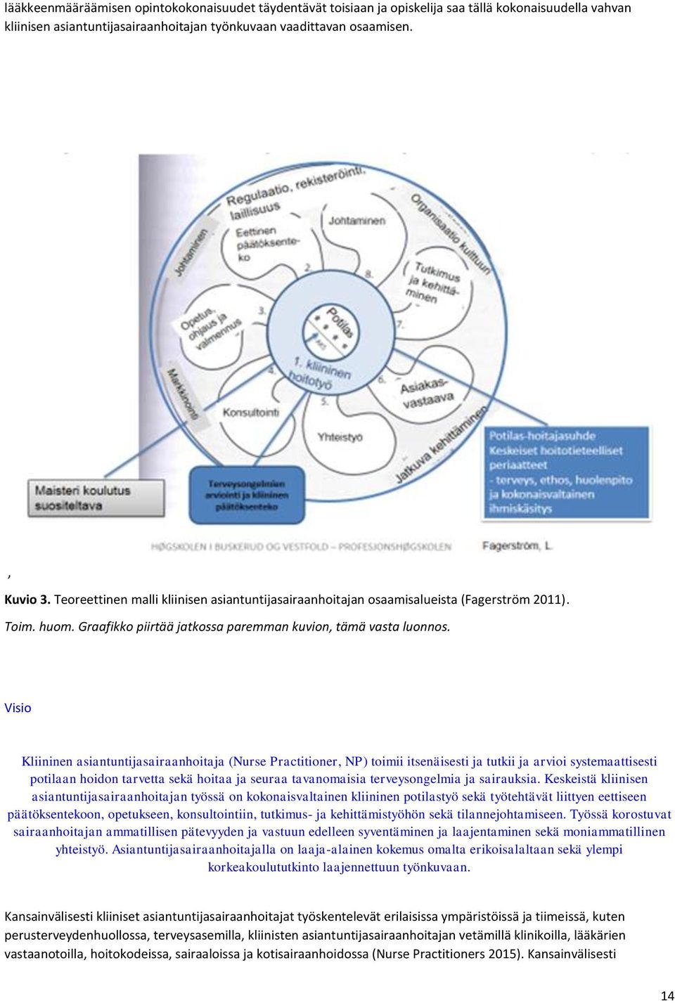 Visio Kliininen asiantuntijasairaanhoitaja (Nurse Practitioner, NP) toimii itsenäisesti ja tutkii ja arvioi systemaattisesti potilaan hoidon tarvetta sekä hoitaa ja seuraa tavanomaisia