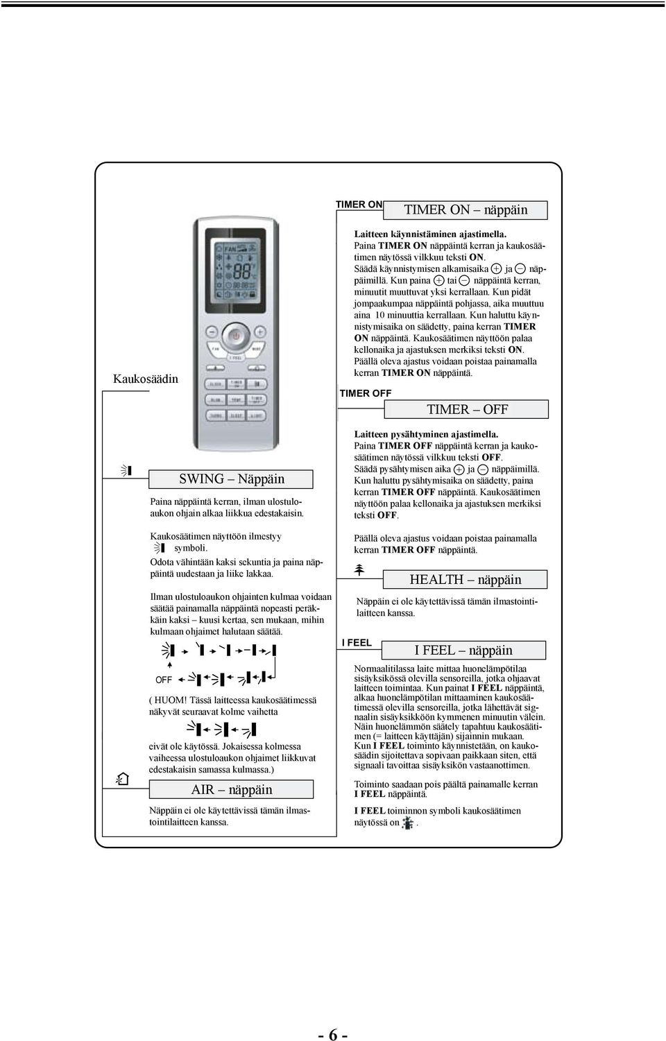 Th less remote ctrol universal, it could used f many s, some Name functi less remote ctrol Operati less remote ctrol HEALTH BUTTON Press th butt, Health On Health Off can selected.