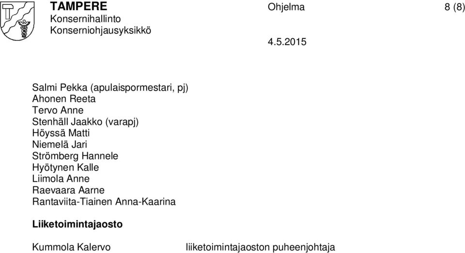 Hannele Hyötynen Kalle Liimola Anne Raevaara Aarne Rantaviita-Tiainen