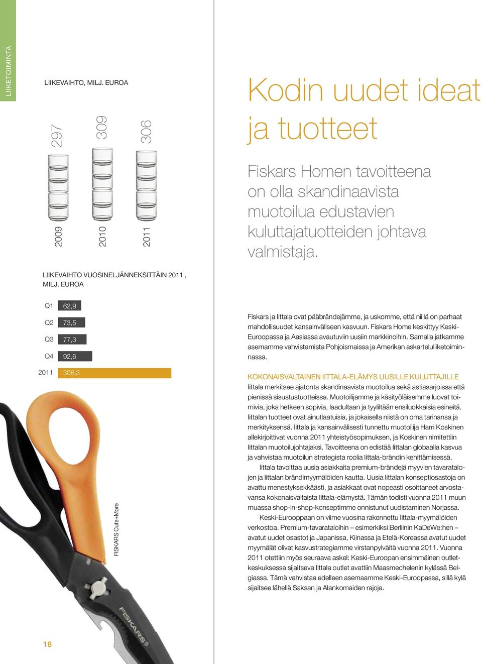 Fiskars Home keskittyy Keski- Euroopassa ja Aasiassa avautuviin uusiin markkinoihin. Samalla jatkamme asemamme vahvistamista Pohjoismaissa ja Amerikan askarteluliiketoiminnassa.