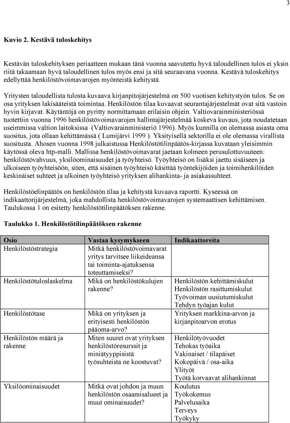 Kestävä tuloskehitys edellyttää henkilöstövoimavarojen myönteistä kehitystä. Yritysten taloudellista tulosta kuvaava kirjanpitojärjestelmä on 500 vuotisen kehitystyön tulos.