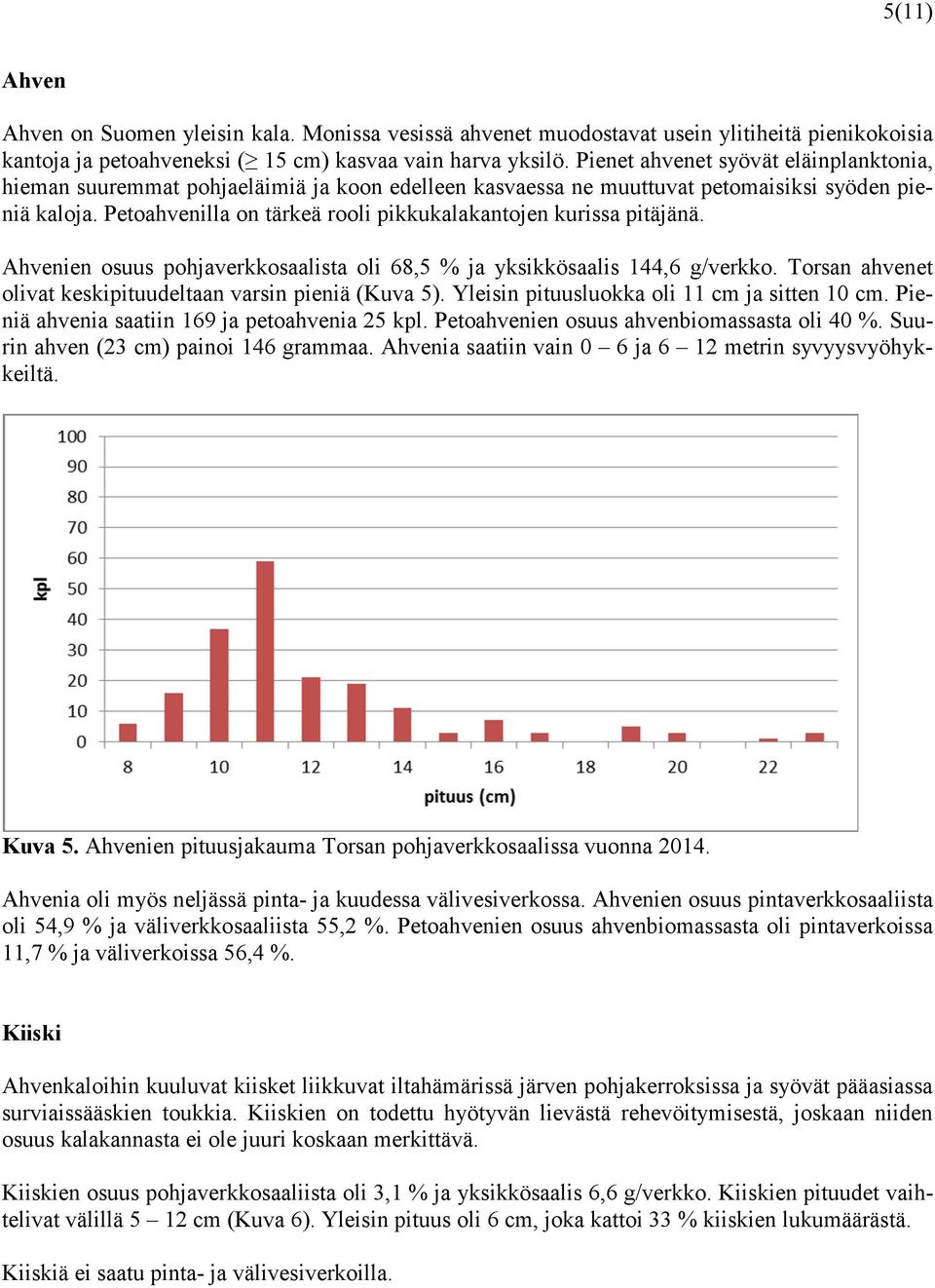Petoahvenilla on tärkeä rooli pikkukalakantojen kurissa pitäjänä. Ahvenien osuus pohjaverkkosaalista oli 68,5 % ja yksikkösaalis 144,6 g/verkko.