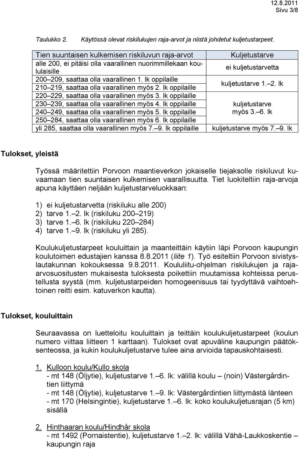 lk oppilaille 210 219, saattaa olla vaarallinen myös 2. lk oppilaille 220 229, saattaa olla vaarallinen myös 3. lk oppilaille 230 239, saattaa olla vaarallinen myös 4.