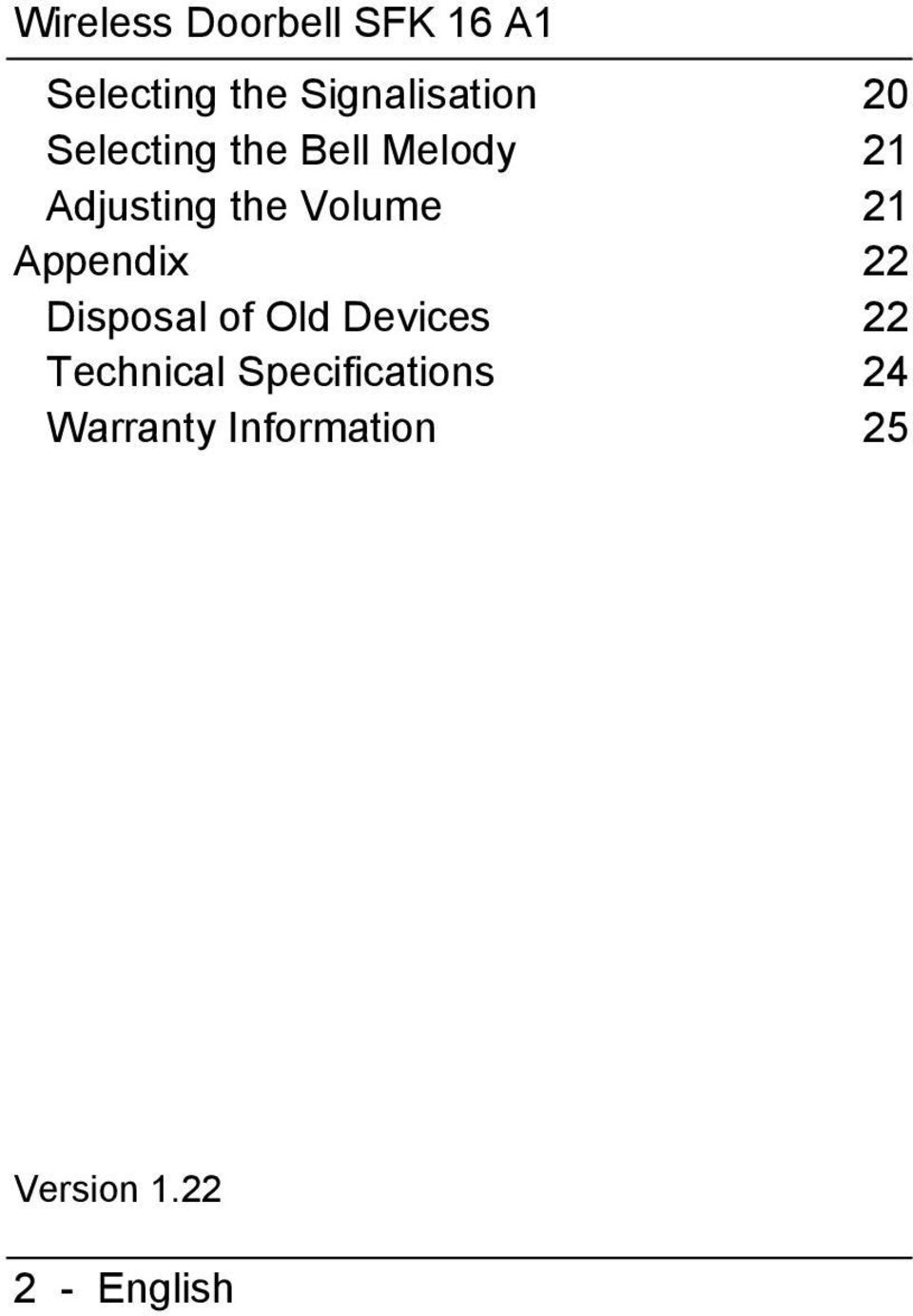 Appendix 22 Disposal of Old Devices 22 Technical