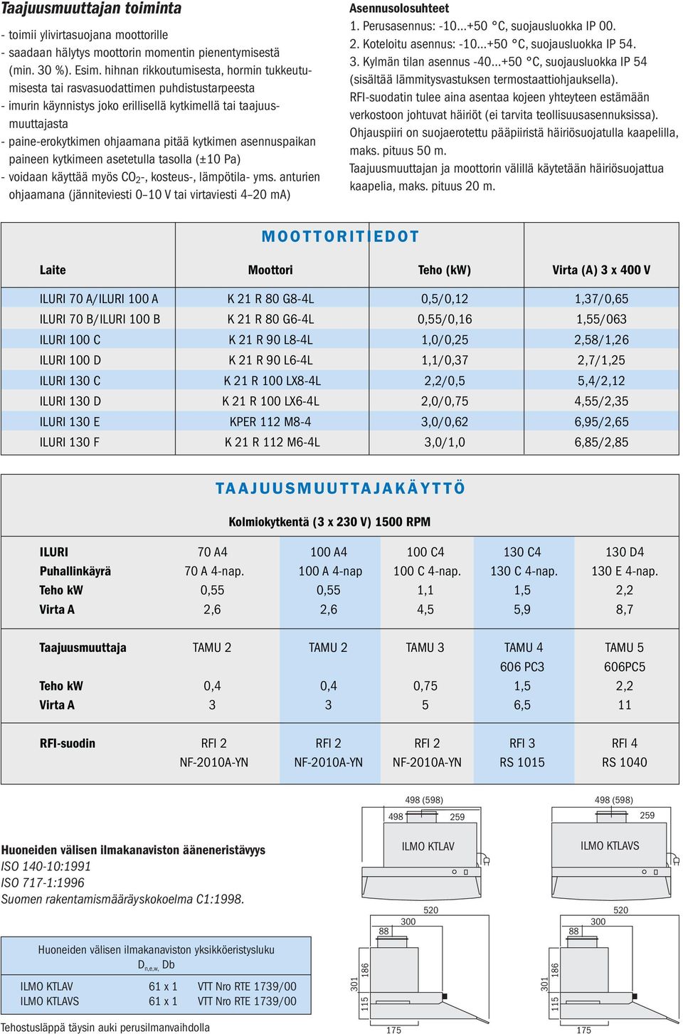 kytkimen asennuspaikan paineen kytkimeen asetetulla tasolla (±10 ) - voidaan käyttää myös CO 2 -, kosteus-, lämpötila- yms.