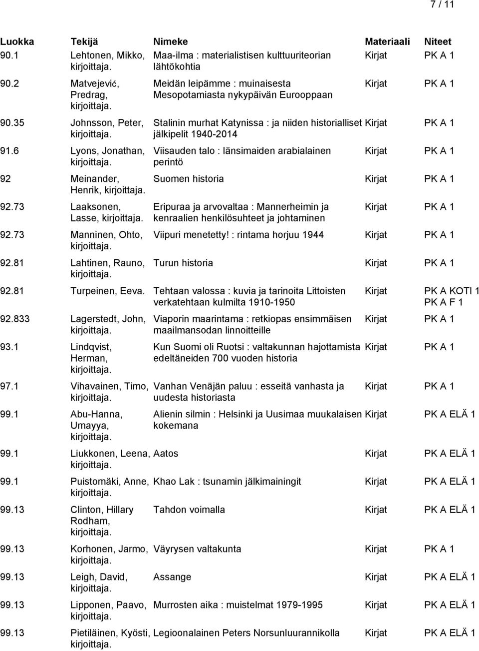 81 Lahtinen, Rauno, Meidän leipämme : muinaisesta Mesopotamiasta nykypäivän Eurooppaan Stalinin murhat Katynissa : ja niiden historialliset jälkipelit 1940-2014 Viisauden talo : länsimaiden