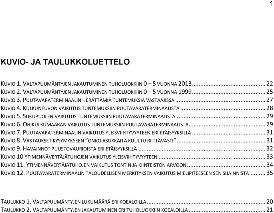 .. 29 KUVIO 6. OHIKULKUMÄÄRÄN VAIKUTUS TUNTEMUKSIIN PUUTAVARATERMINAALISTA... 29 KUVIO 7. PUUTAVARATERMINAALIN VAIKUTUS YLEISVIIHTYVYYTEEN ERI ETÄISYYKSILLÄ... 31 KUVIO 8.