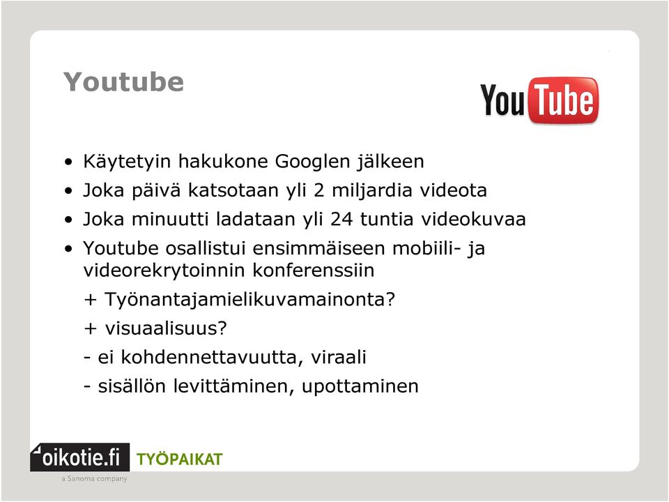 ensimmäiseen mobiili- ja videorekrytoinnin konferenssiin +