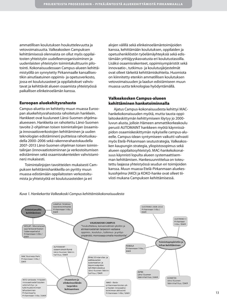 Kokonaisuudessaan Campus-alueen kehittämistyöllä on synnytetty Pirkanmaalle kansallisestikin ainutlaatuinen oppimis- ja opetusverkosto, jossa eri koulutusasteet ja oppilaitokset vahvistavat ja