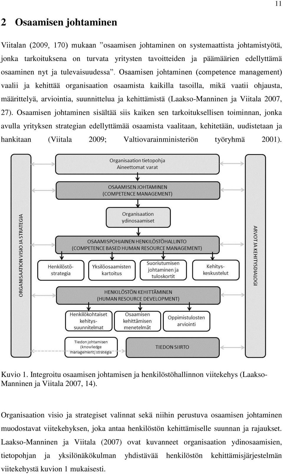 Osaamisen johtaminen (competence management) vaalii ja kehittää organisaation osaamista kaikilla tasoilla, mikä vaatii ohjausta, määrittelyä, arviointia, suunnittelua ja kehittämistä (Laakso-Manninen