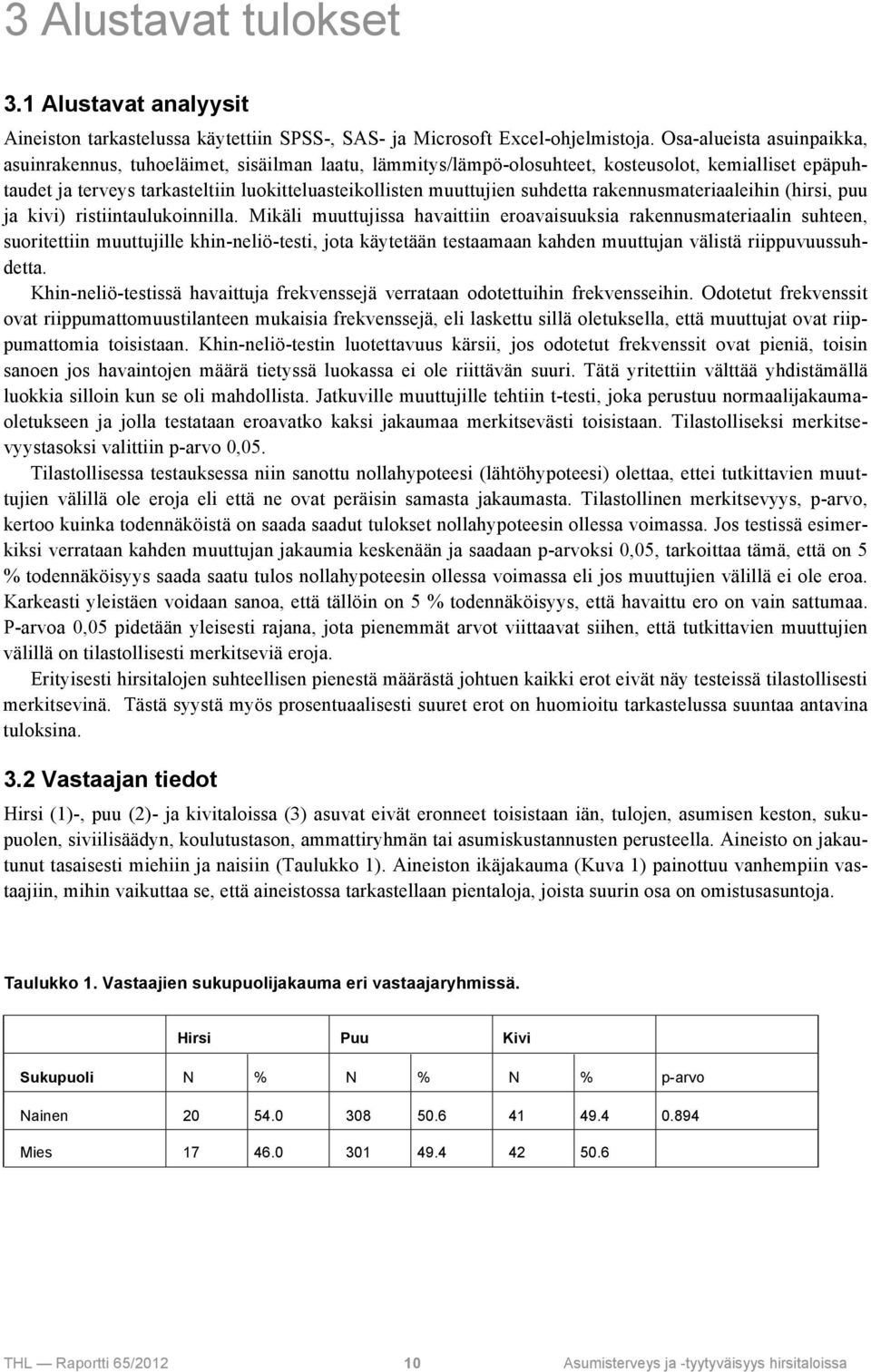 suhdetta rakennusmateriaaleihin (hirsi, puu ja kivi) ristiintaulukoinnilla.