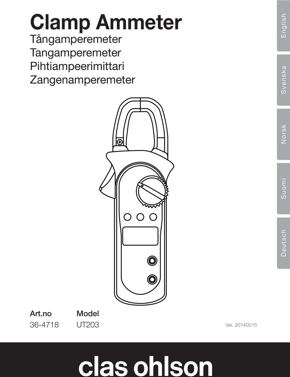 Zangenamperemeter Deutsch English