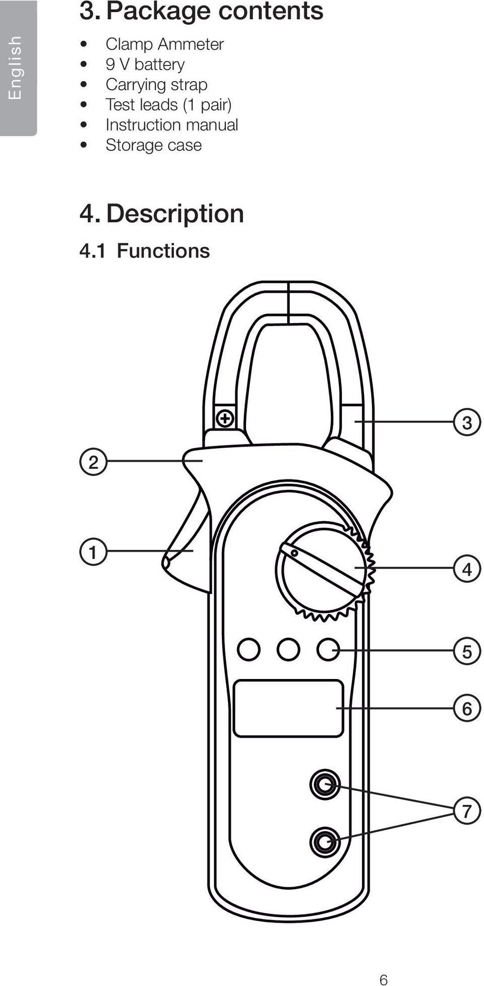 battery Carrying strap Test leads (1