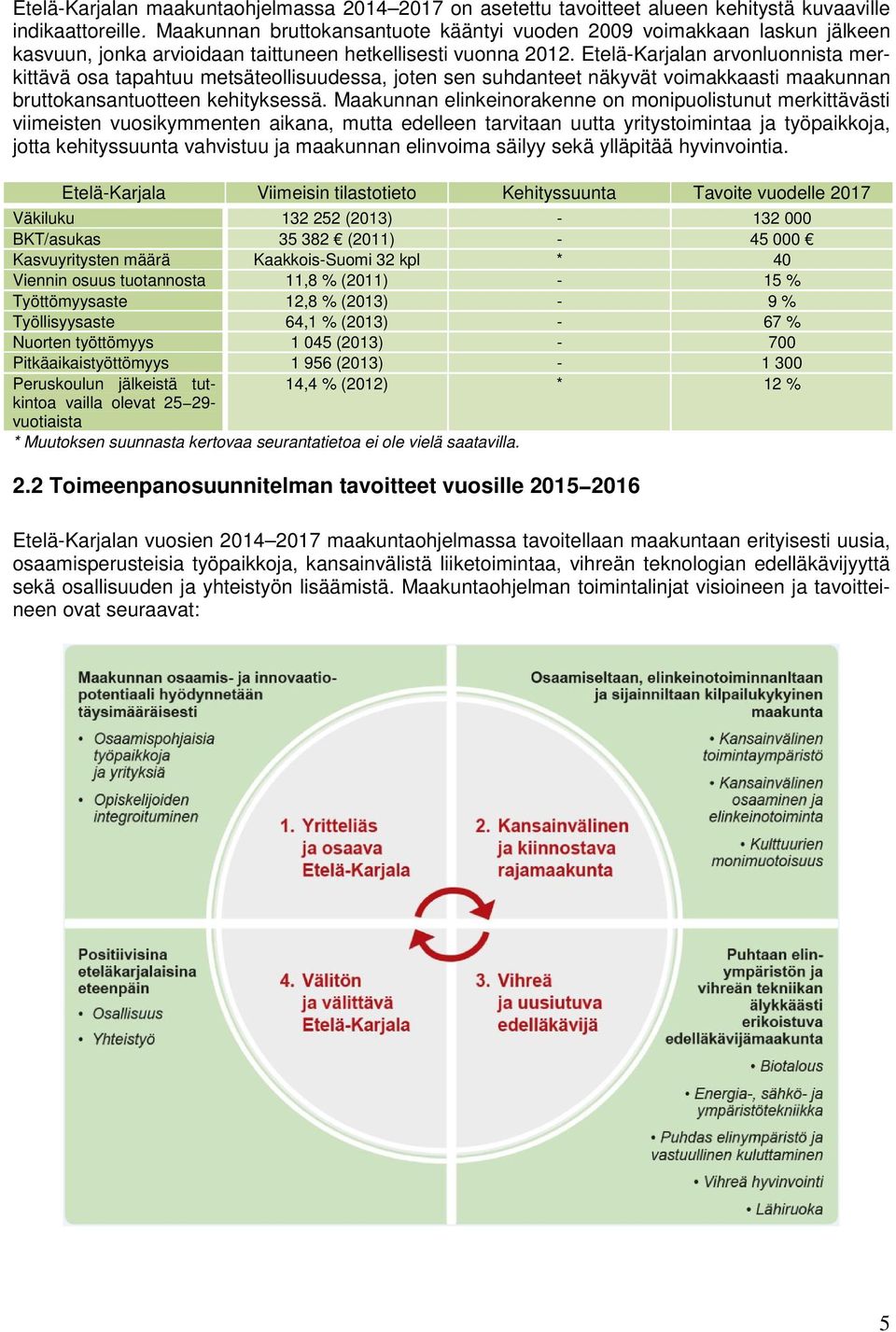 Etelä-Karjalan arvonluonnista merkittävä osa tapahtuu metsäteollisuudessa, joten sen suhdanteet näkyvät voimakkaasti maakunnan bruttokansantuotteen kehityksessä.