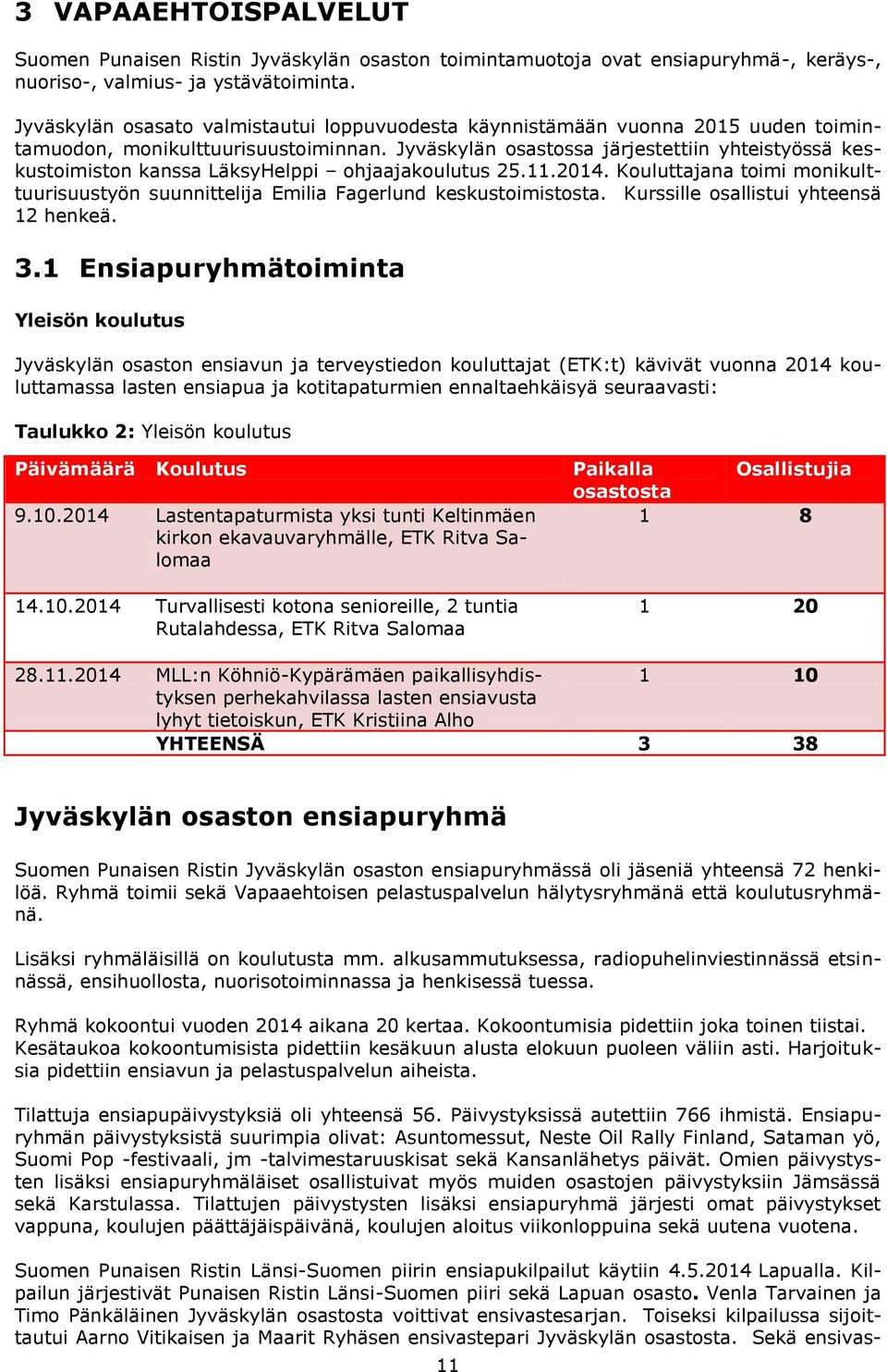 Jyväskylän osastossa järjestettiin yhteistyössä keskustoimiston kanssa LäksyHelppi ohjaajakoulutus 25.11.2014.