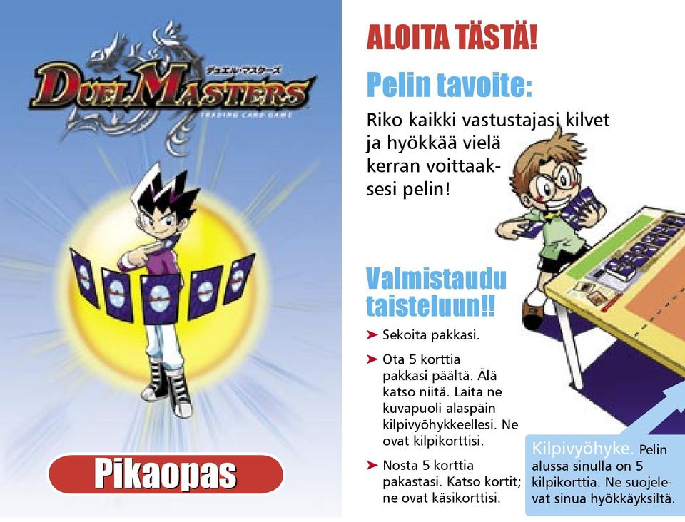 Laita ne kuvapuoli alaspäin kilpivyöhykkeellesi. Ne ovat kilpikorttisi. Nosta 5 korttia pakastasi.