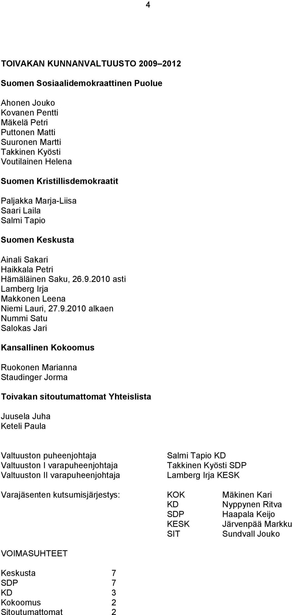 2010 asti Lamberg Irja Makkonen Leena Niemi Lauri, 27.9.