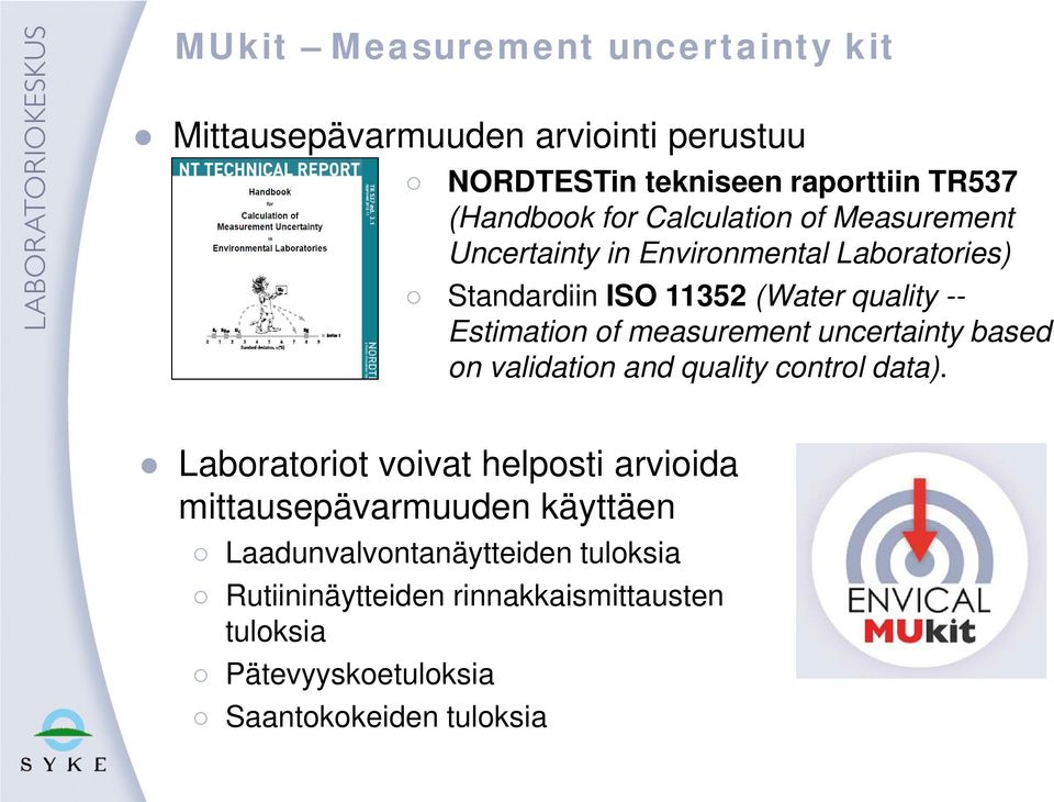 measurement uncertainty based on validation and quality control data).