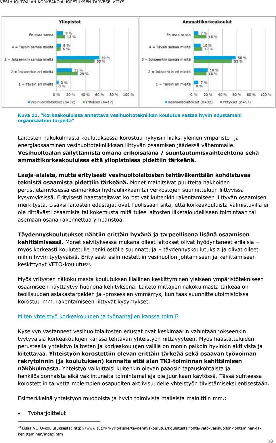 energiaosaaminen vesihuoltotekniikkaan liittyvän osaamisen jäädessä vähemmälle.