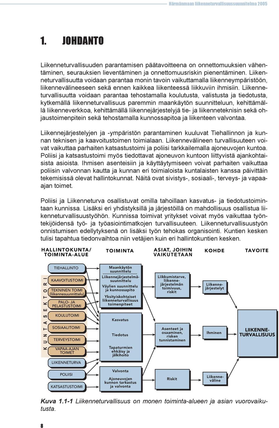 Liikenneturvallisuutta voidaan parantaa tehostamalla koulutusta, valistusta ja tiedotusta, kytkemällä liikenneturvallisuus paremmin maankäytön suunnitteluun, kehittämällä liikenneverkkoa,