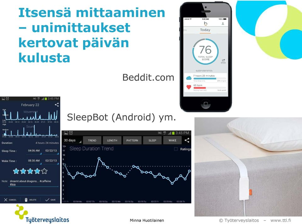 päivän kulusta Beddit.