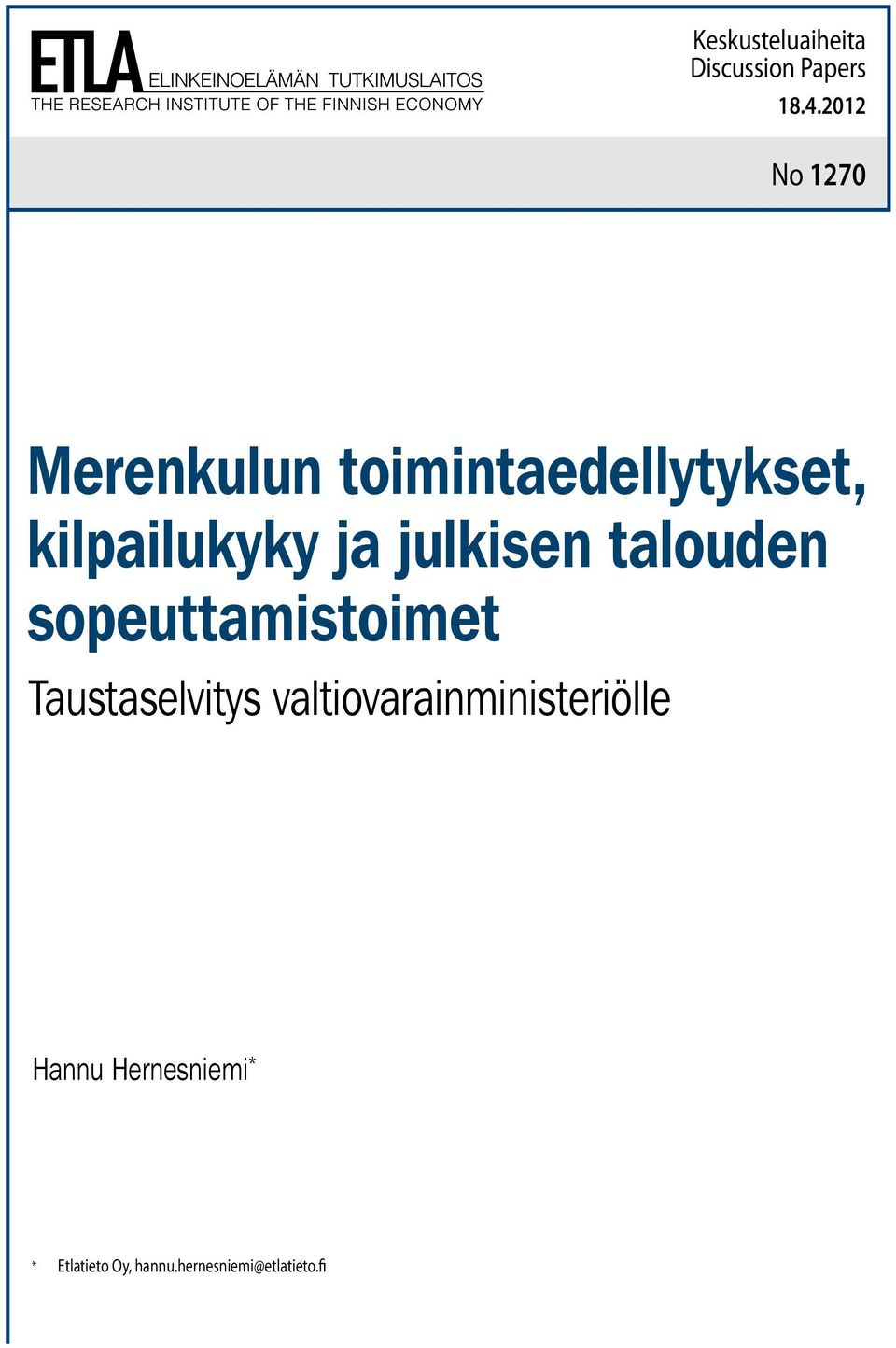 212 No 127  sopeuttamistoimet Hannu Hernesniemi * * Etlatieto Oy, hannu.