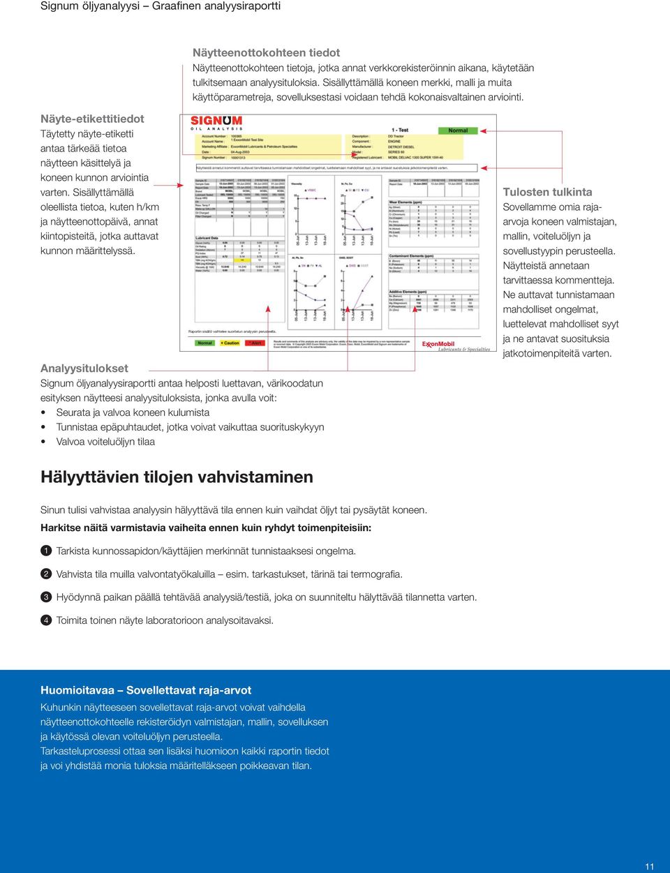 Näyte-etikettitiedot Täytetty näyte-etiketti antaa tärkeää tietoa näytteen käsittelyä ja koneen kunnon arviointia varten.