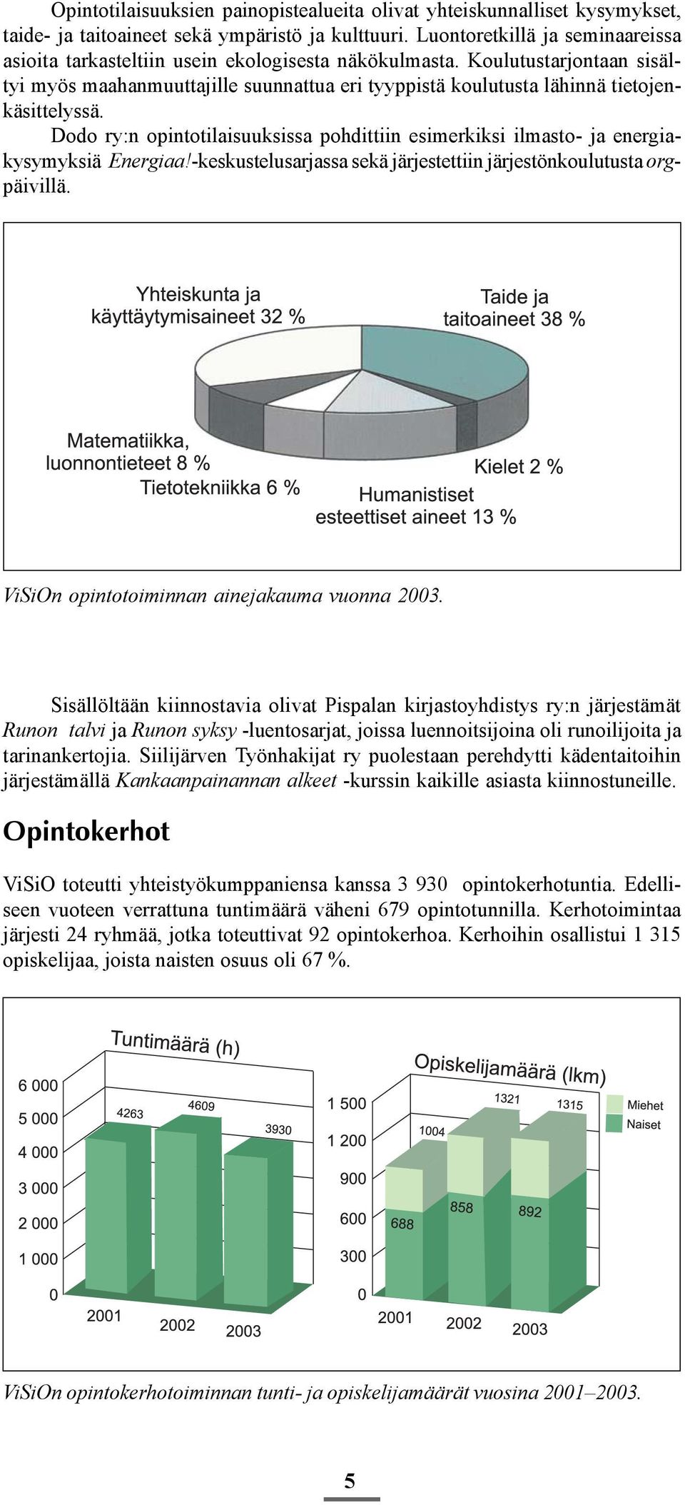 Koulutustarjontaan sisältyi myös maahanmuuttajille suunnattua eri tyyppistä koulutusta lähinnä tietojenkäsittelyssä.