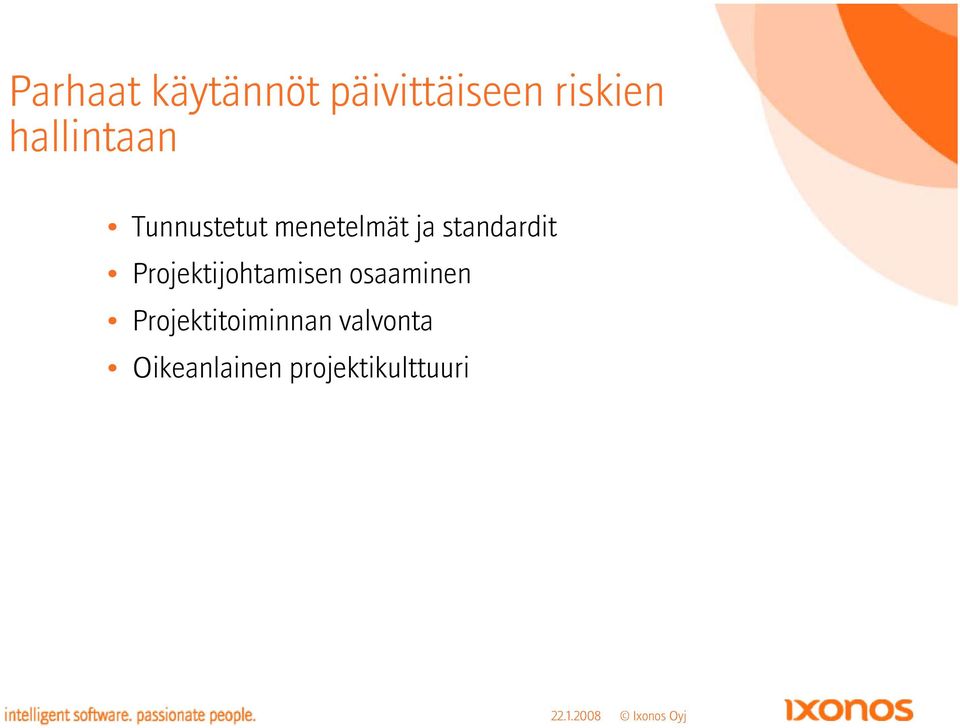 standardit Projektijohtamisen osaaminen
