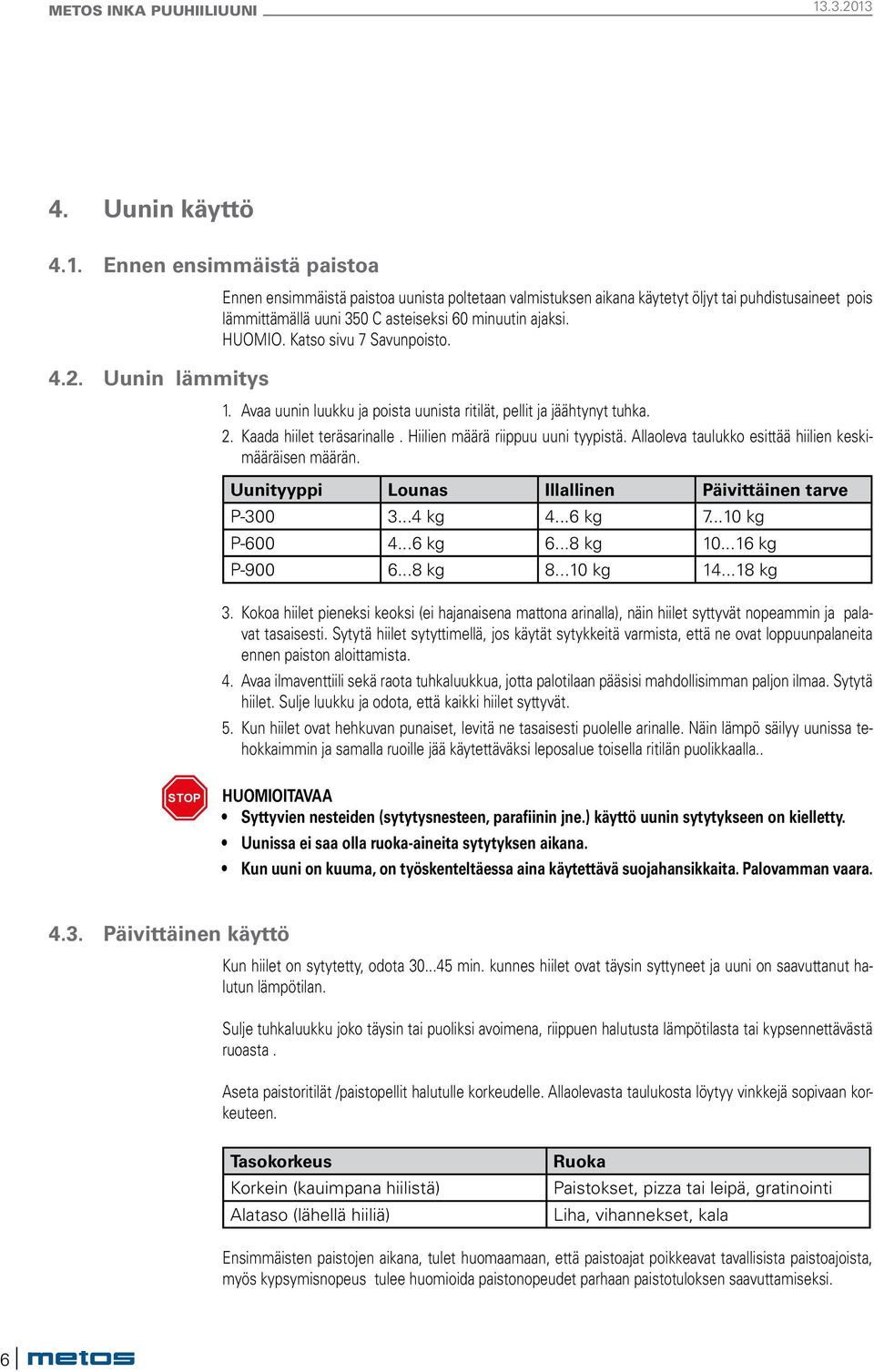 Katso sivu 7 Savunpoisto. 1. Avaa uunin luukku ja poista uunista ritilät, pellit ja jäähtynyt tuhka. 2. Kaada hiilet teräsarinalle. Hiilien määrä riippuu uuni tyypistä.