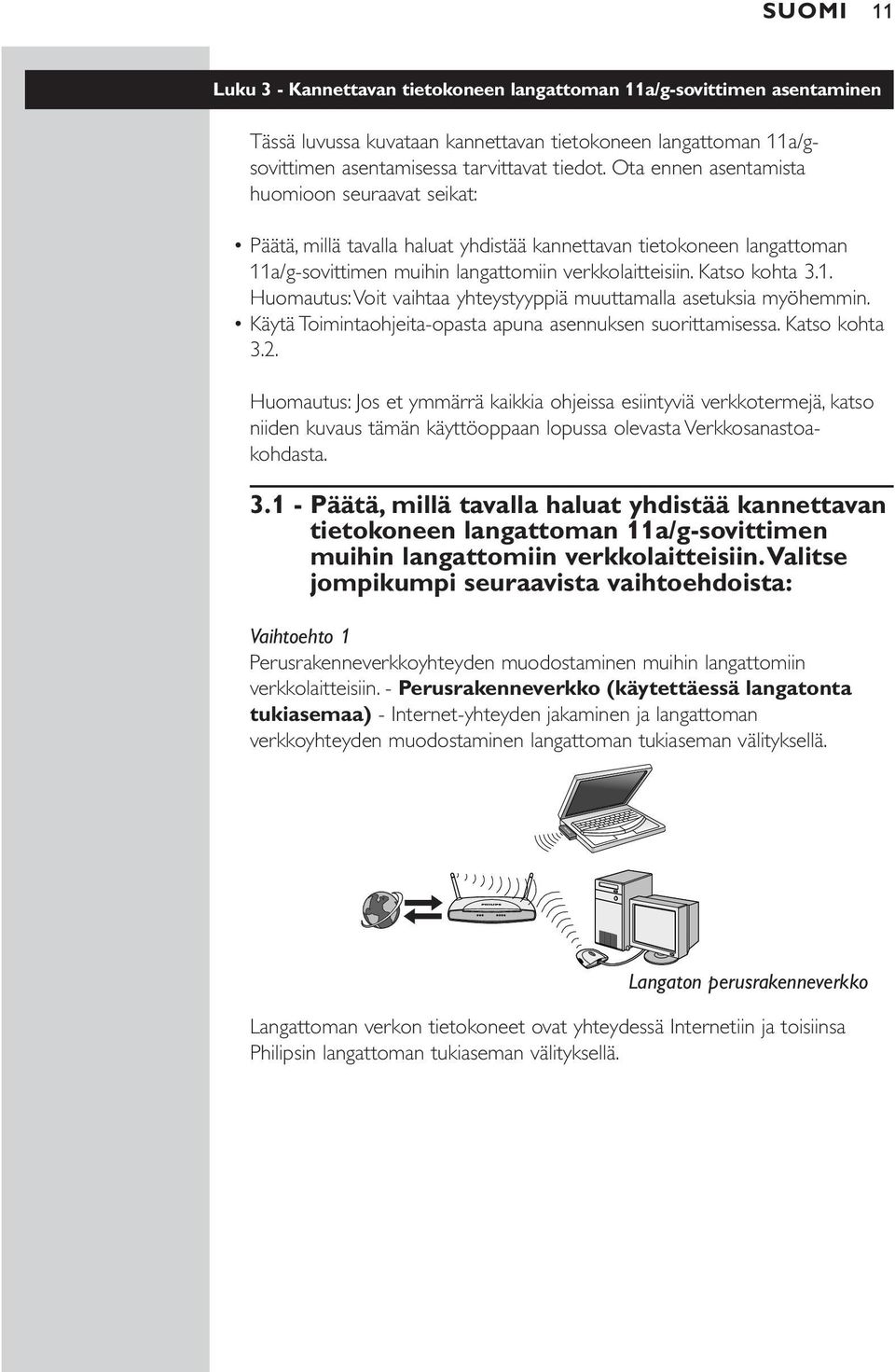 Käytä Toimintaohjeita-opasta apuna asennuksen suorittamisessa. Katso kohta 3.2.