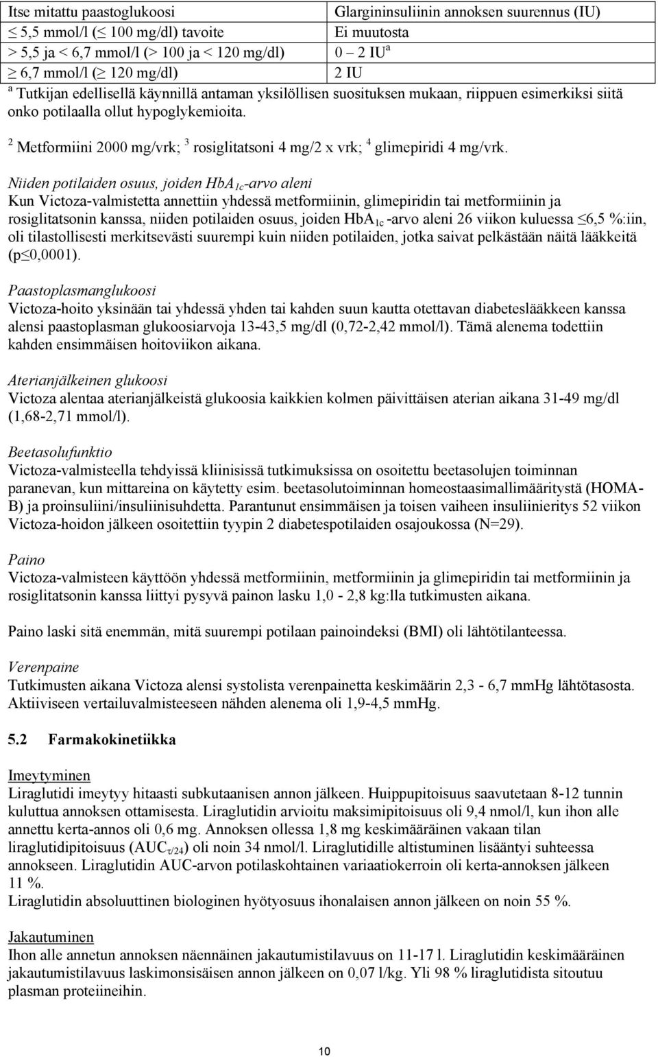 2 Metformiini 2000 mg/vrk; 3 rosiglitatsoni 4 mg/2 x vrk; 4 glimepiridi 4 mg/vrk.