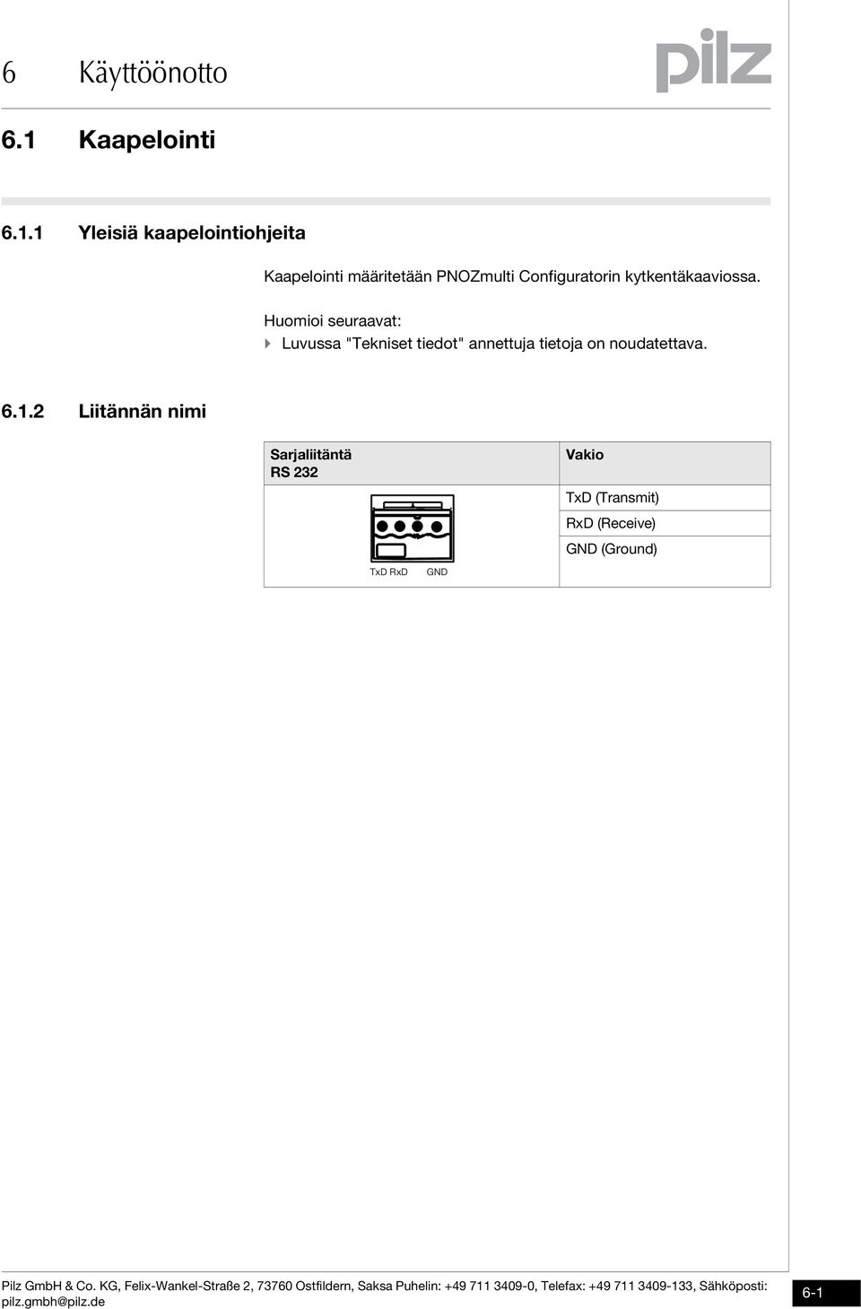 0 Kaapelointi 6-6.1.