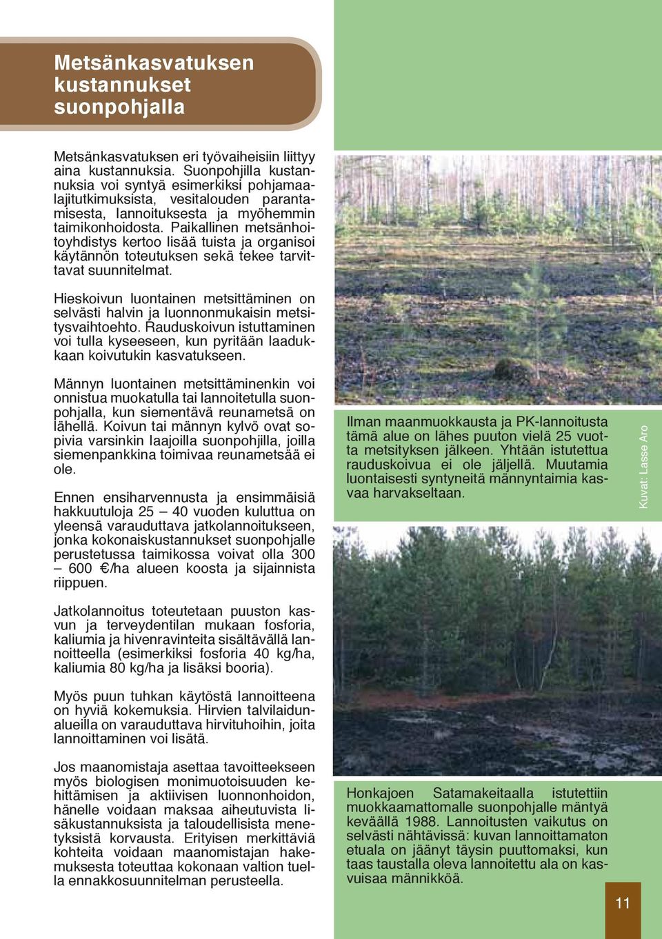 Paikallinen metsänhoitoyhdistys kertoo lisää tuista ja organisoi käytännön toteutuksen sekä tekee tarvittavat suunnitelmat.