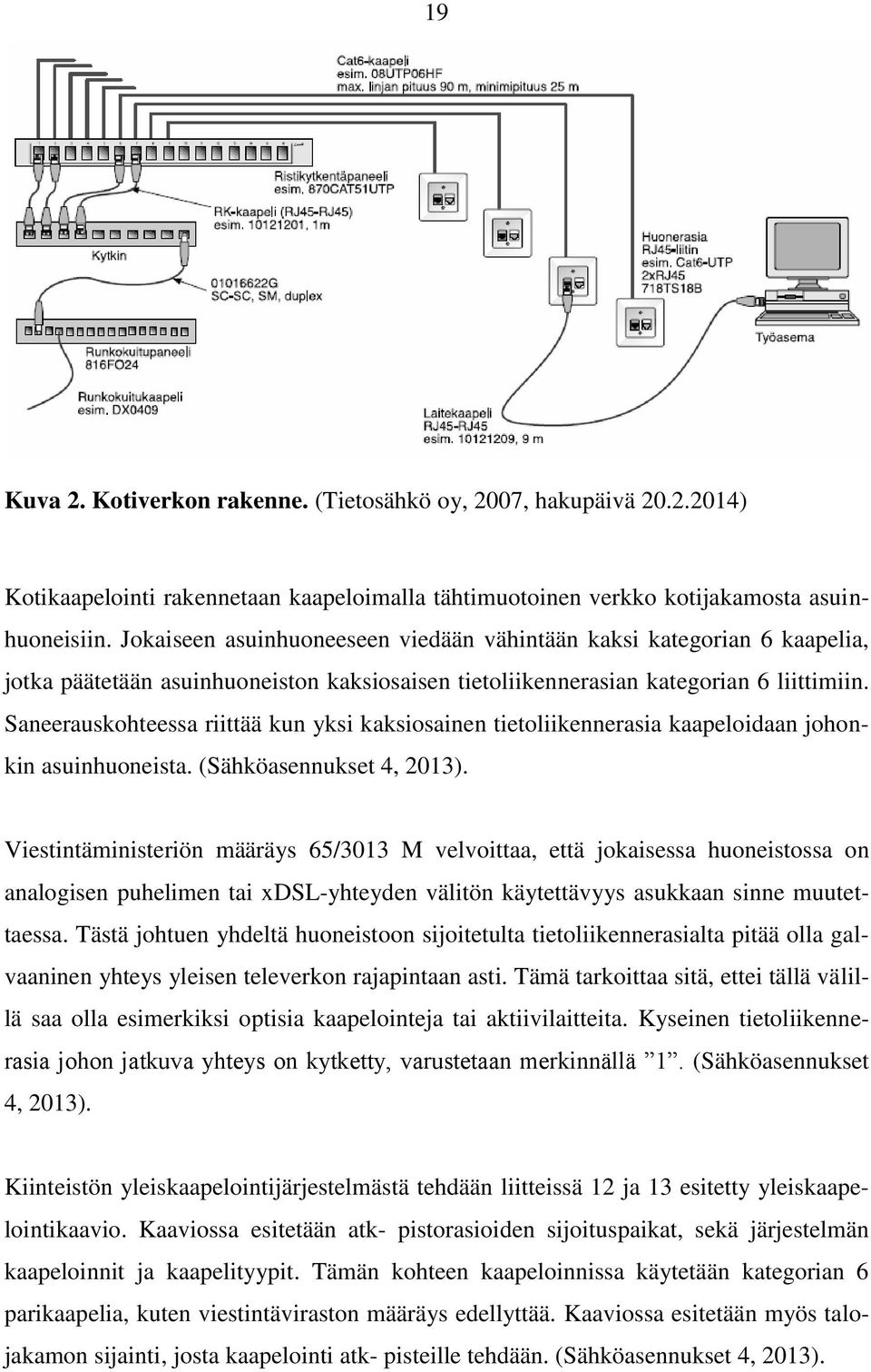 Saneerauskohteessa riittää kun yksi kaksiosainen tietoliikennerasia kaapeloidaan johonkin asuinhuoneista. (Sähköasennukset 4, 2013).