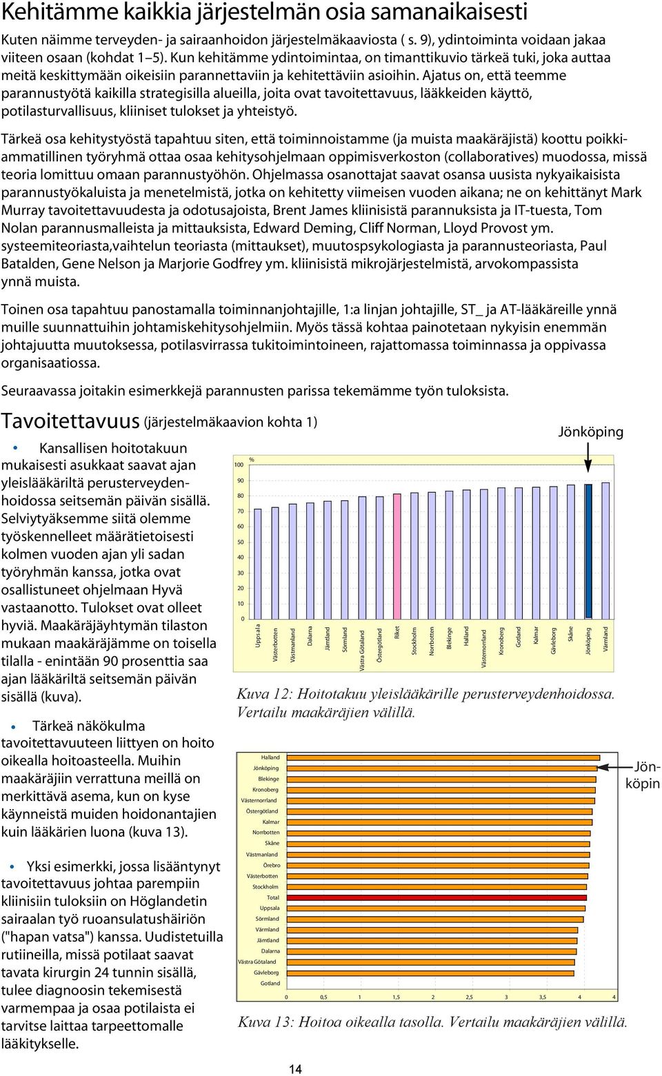 Ajatus on, että teemme parannustyötä kaikilla strategisilla alueilla, joita ovat tavoitettavuus, lääkkeiden käyttö, potilasturvallisuus, kliiniset tulokset ja yhteistyö.