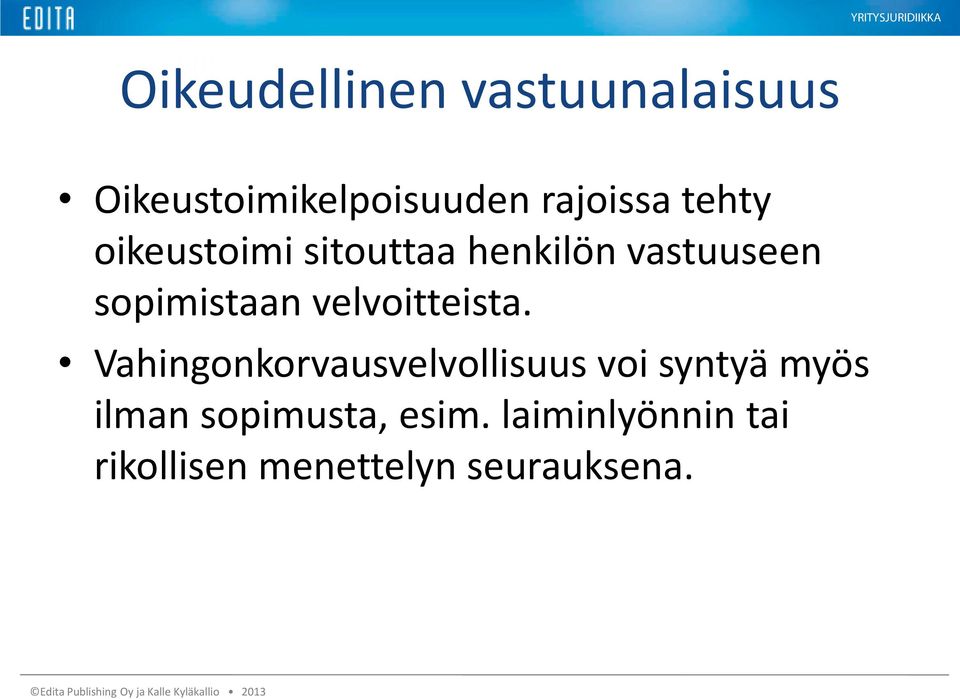 velvoitteista.