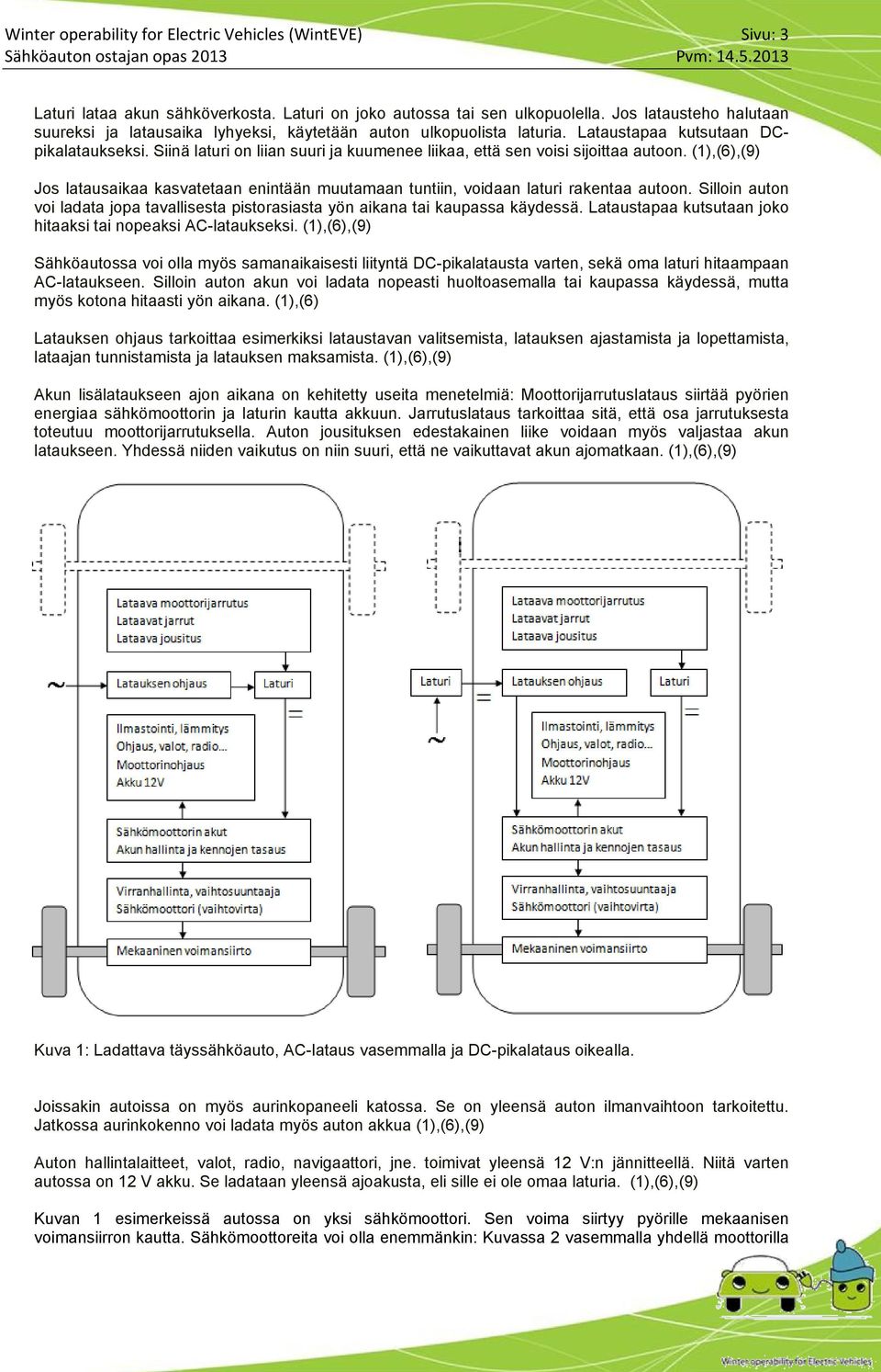 Siinä laturi on liian suuri ja kuumenee liikaa, että sen voisi sijoittaa autoon. (1),(6),(9) Jos latausaikaa kasvatetaan enintään muutamaan tuntiin, voidaan laturi rakentaa autoon.