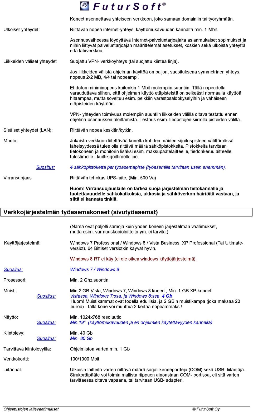 Liikkeiden väliset yhteydet Suojattu VPN- verkkoyhteys (tai suojattu kiinteä linja).