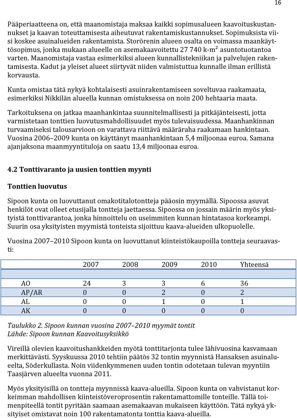 Maanomistaja vastaa esimerkiksi alueen kunnallistekniikan ja palvelujen rakentamisesta. Kadut ja yleiset alueet siirtyvät niiden valmistuttua kunnalle ilman erillistä korvausta.