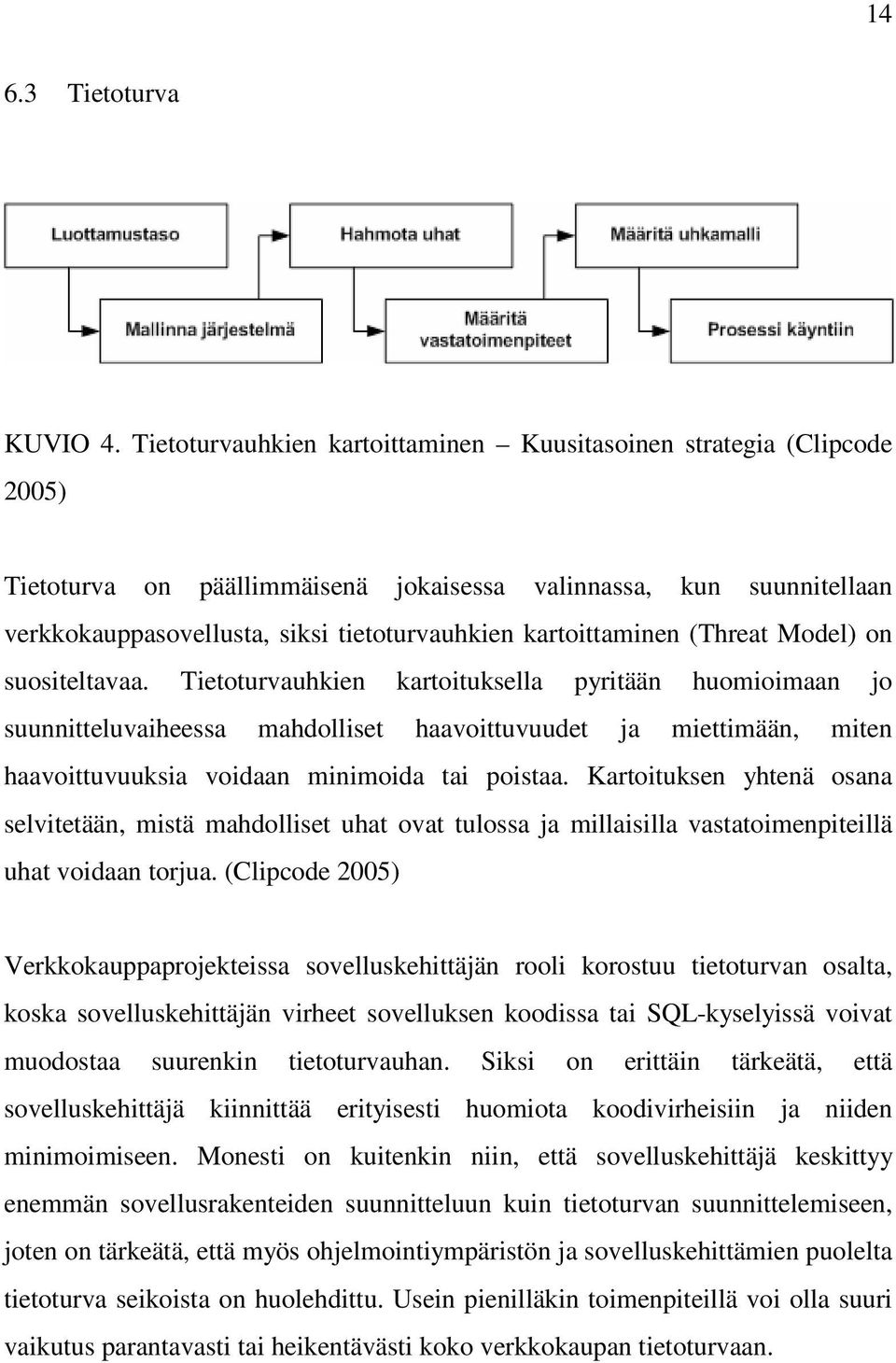 kartoittaminen (Threat Model) on suositeltavaa.