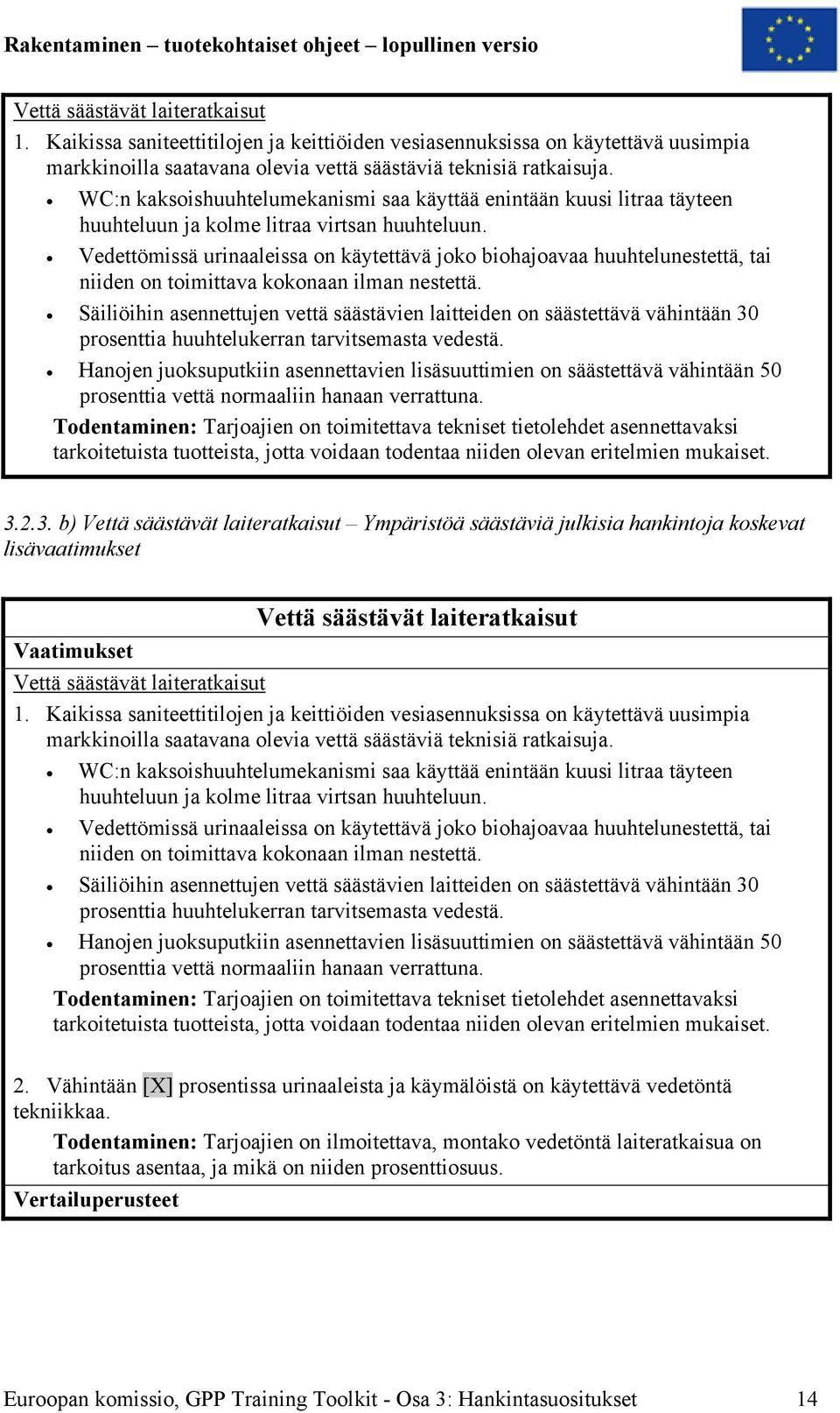 Vedettömissä urinaaleissa on käytettävä joko biohajoavaa huuhtelunestettä, tai niiden on toimittava kokonaan ilman nestettä.