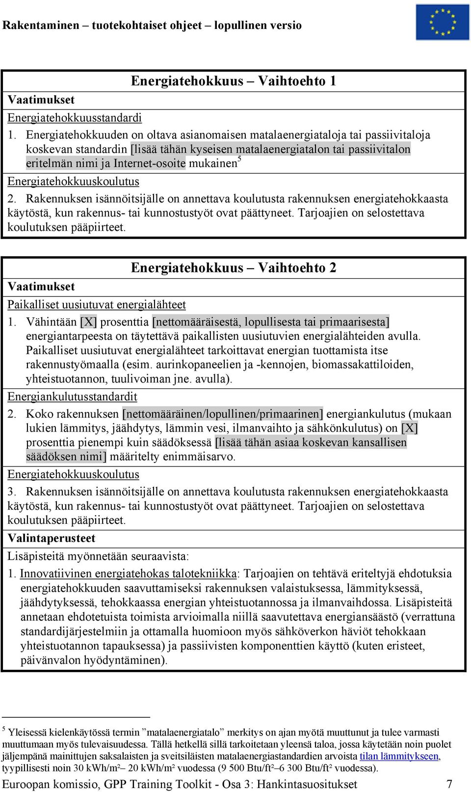 mukainen 5 Energiatehokkuuskoulutus 2. Rakennuksen isännöitsijälle on annettava koulutusta rakennuksen energiatehokkaasta käytöstä, kun rakennus- tai kunnostustyöt ovat päättyneet.