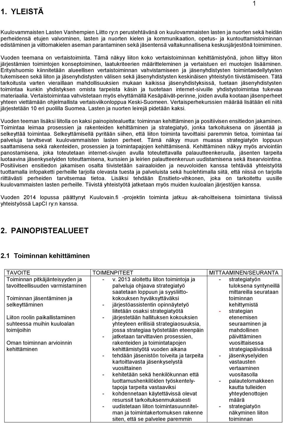 Tämä näkyy liiton koko vertaistoiminnan kehittämistyönä, johon liittyy liiton järjestämien toimintojen konseptoiminen, laatukriteerien määritteleminen ja vertaistuen eri muotojen lisääminen.