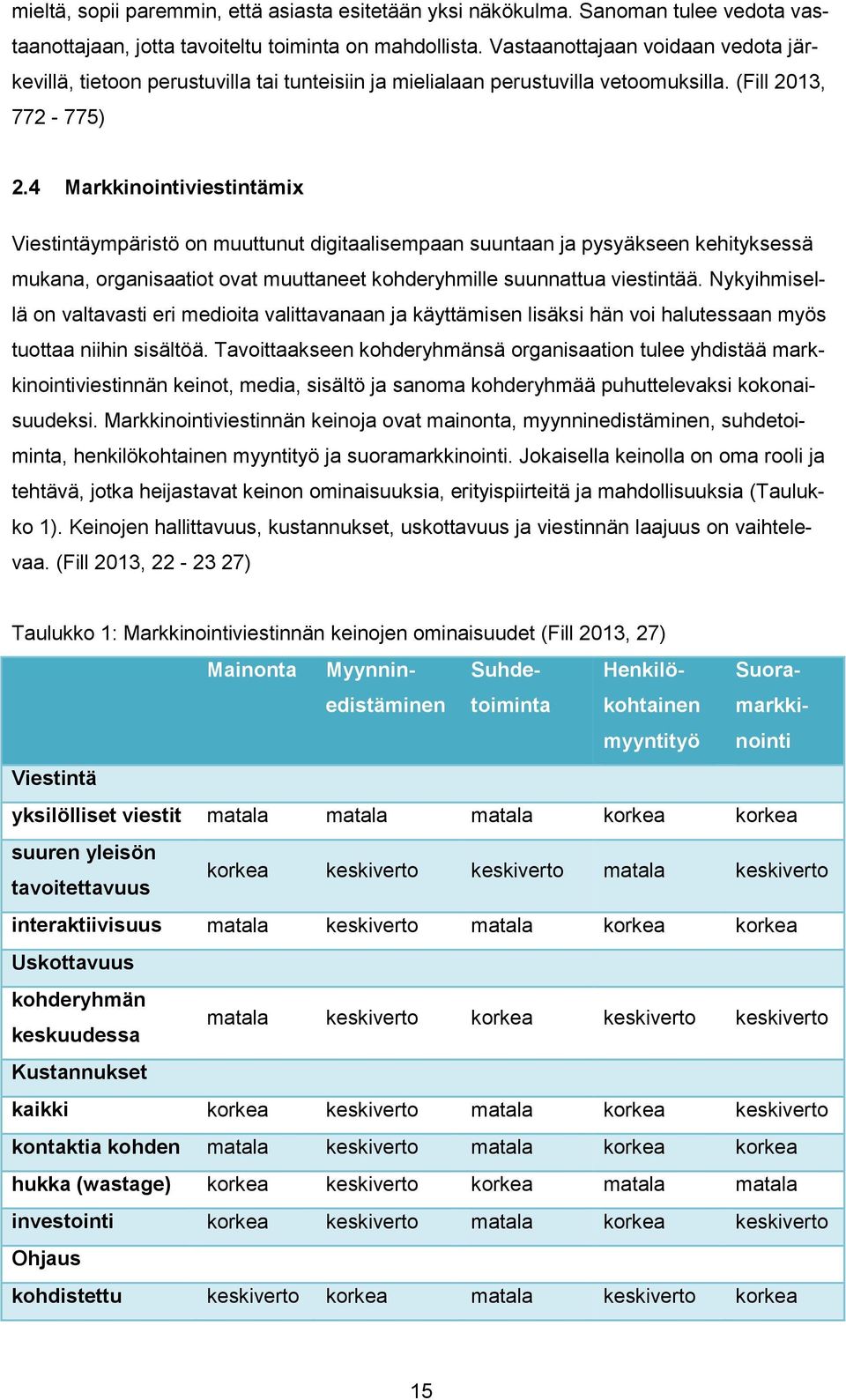 4 Markkinointiviestintämix Viestintäympäristö on muuttunut digitaalisempaan suuntaan ja pysyäkseen kehityksessä mukana, organisaatiot ovat muuttaneet kohderyhmille suunnattua viestintää.