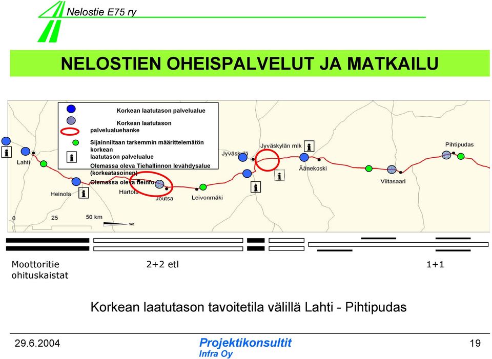 Olemassa oleva Tiehallinnon levähdysalue (korkeatasoinen) Olemassa oleva tieinfo